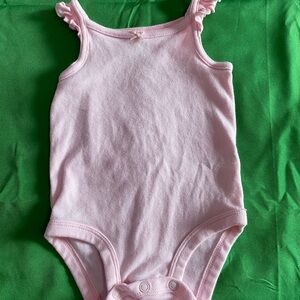Carter's Pink Ruffled Strap One Piece Bodysuit